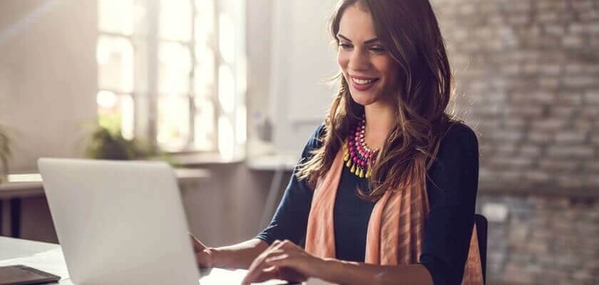 Lady on Laptop Image